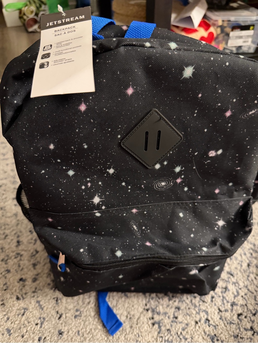 Kids Galaxy Print Backpack in Black